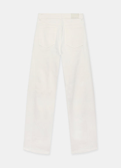 Cream Barrel Leg Jeans