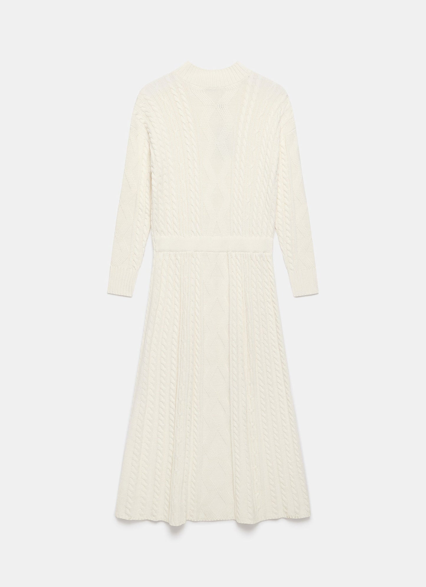 Cream Cable Knit Midi Dress