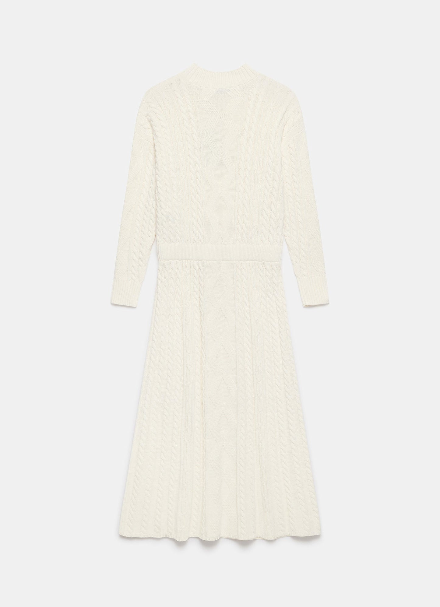 Cream Cable Knit Midi Dress