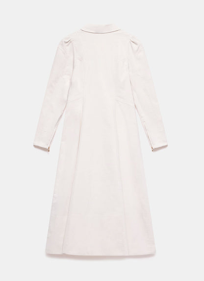 Cream Corduroy Midi Dress