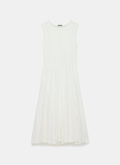 Cream Cotton Drop Waist Maxi Dress