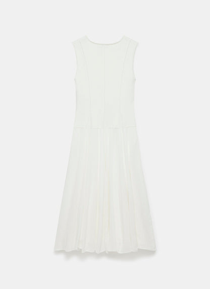 Cream Cotton Drop Waist Maxi Dress