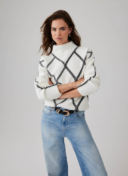 Cream Diamond Stitch Jumper