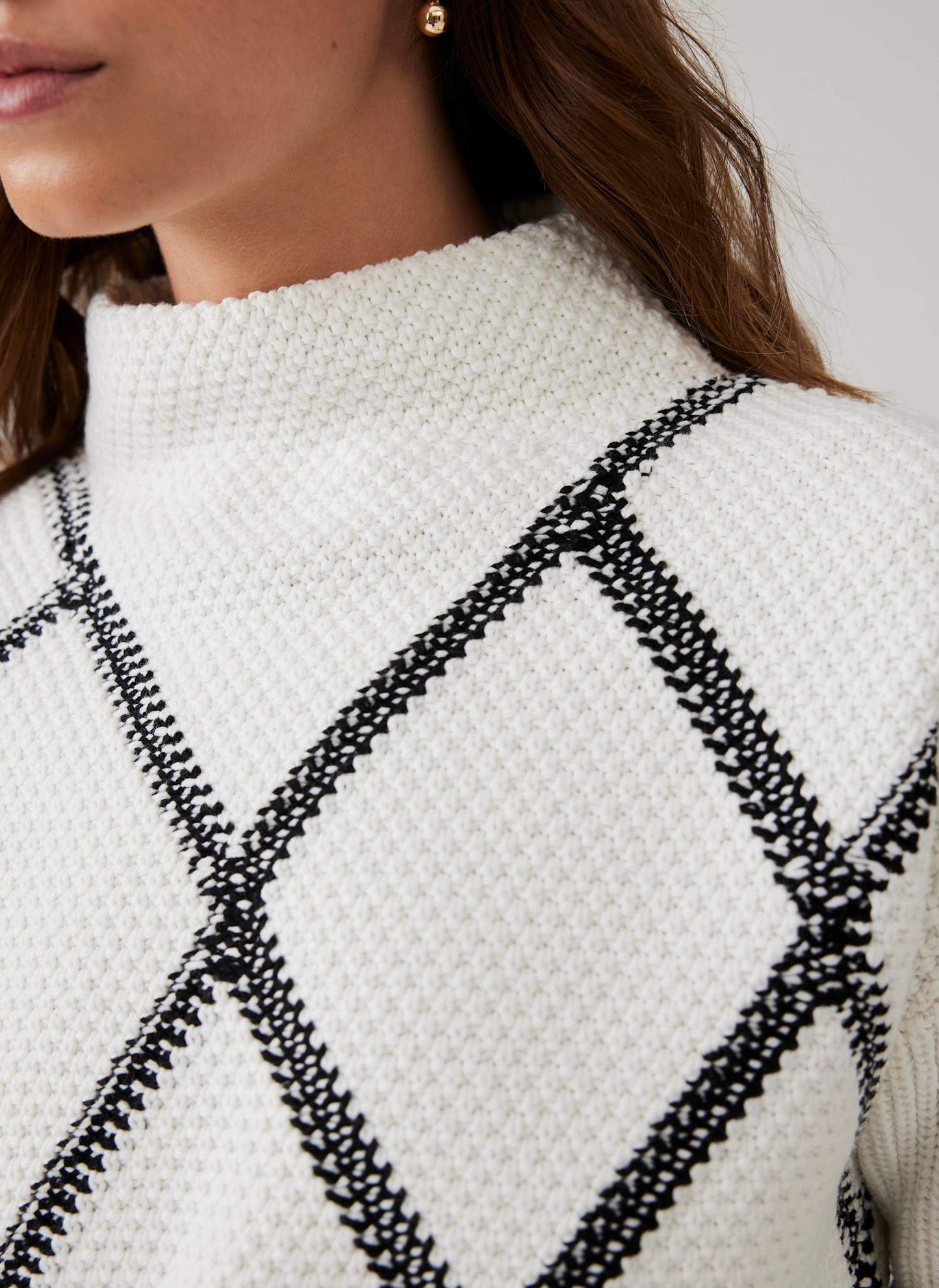 Cream Diamond Stitch Jumper