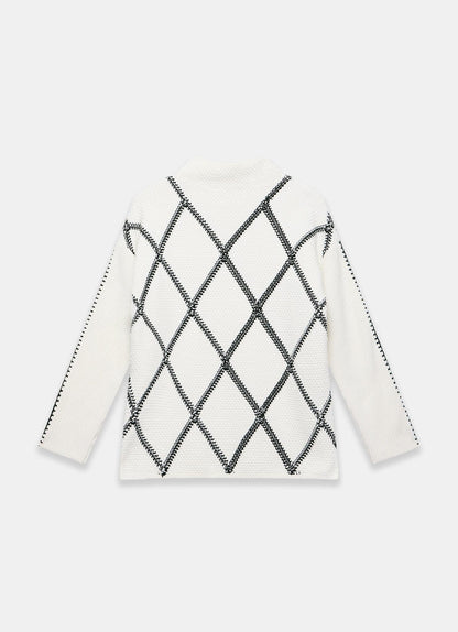 Cream Diamond Stitch Jumper