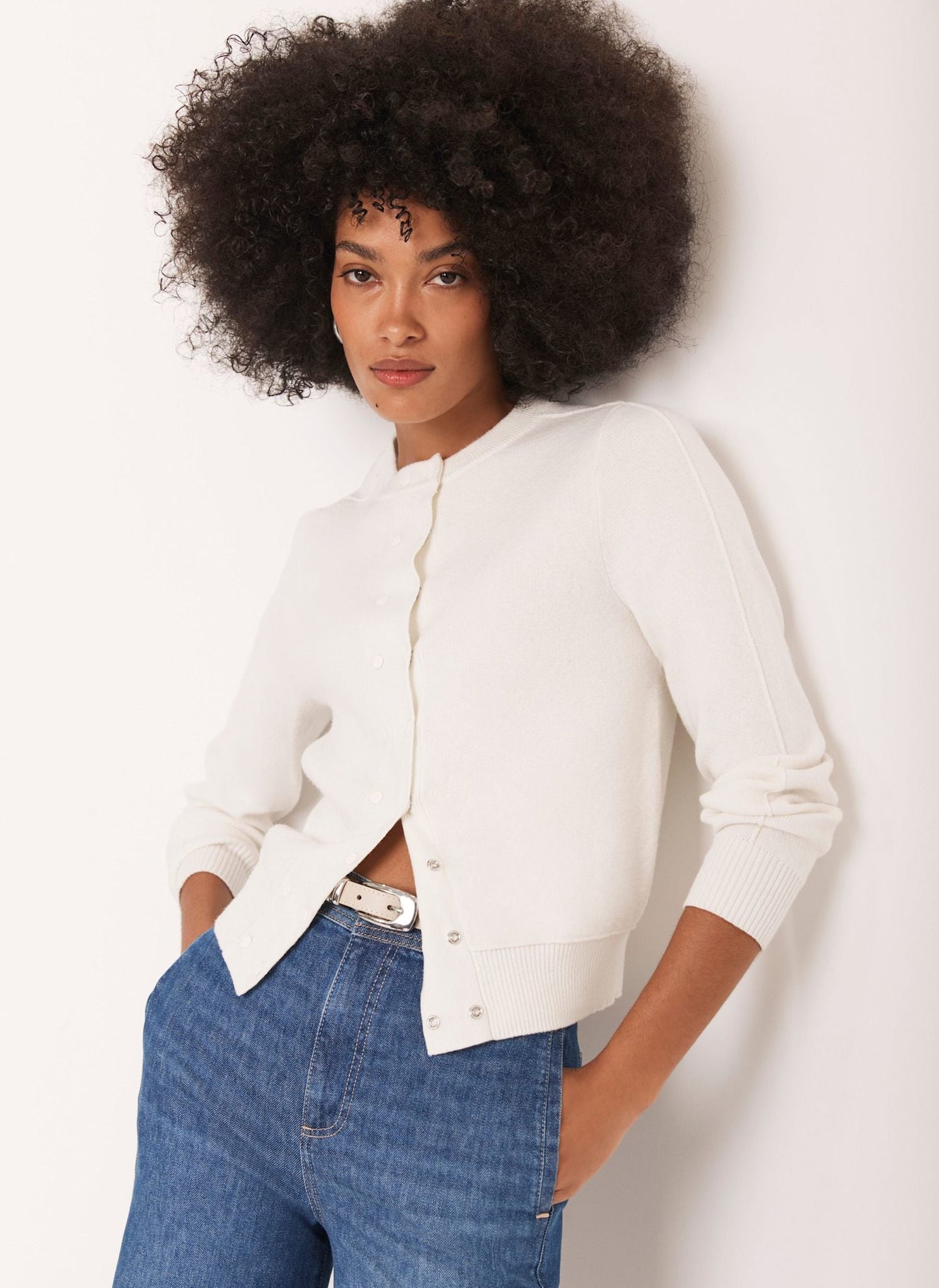 Cream Lightweight Cotton Blend Cardigan