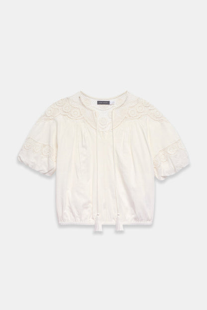 Cream Cotton Embroidered Top