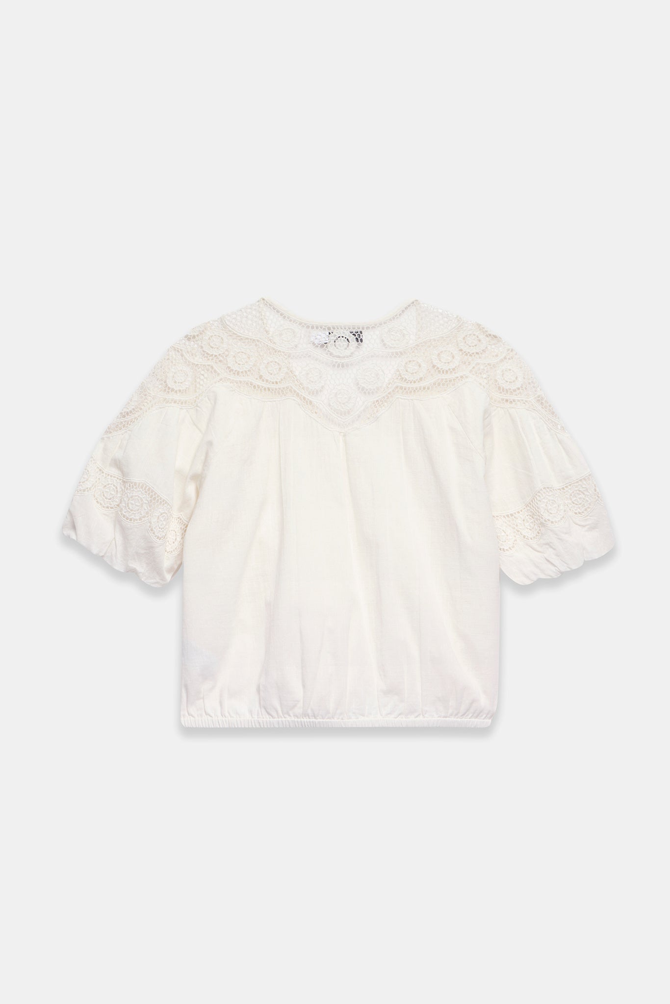 Cream Cotton Embroidered Top