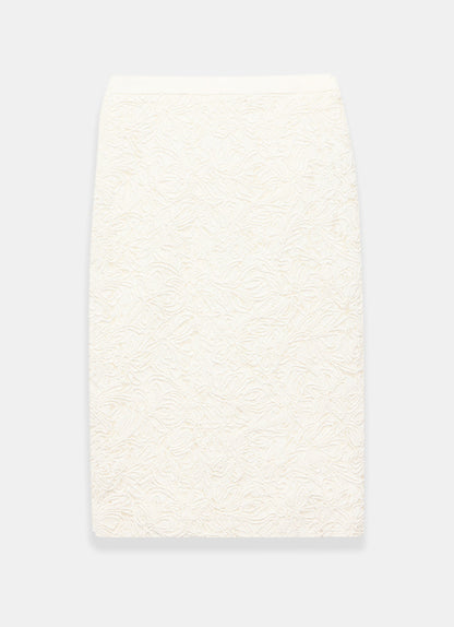 Cream Lace Pencil Skirt