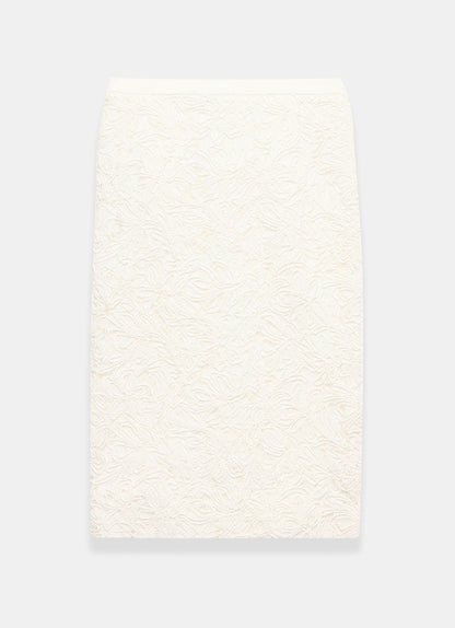 Cream Lace Pencil Skirt