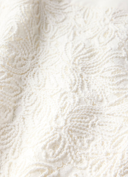 Cream Lace Pencil Skirt
