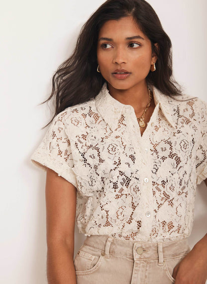 Cream Lace Shirt