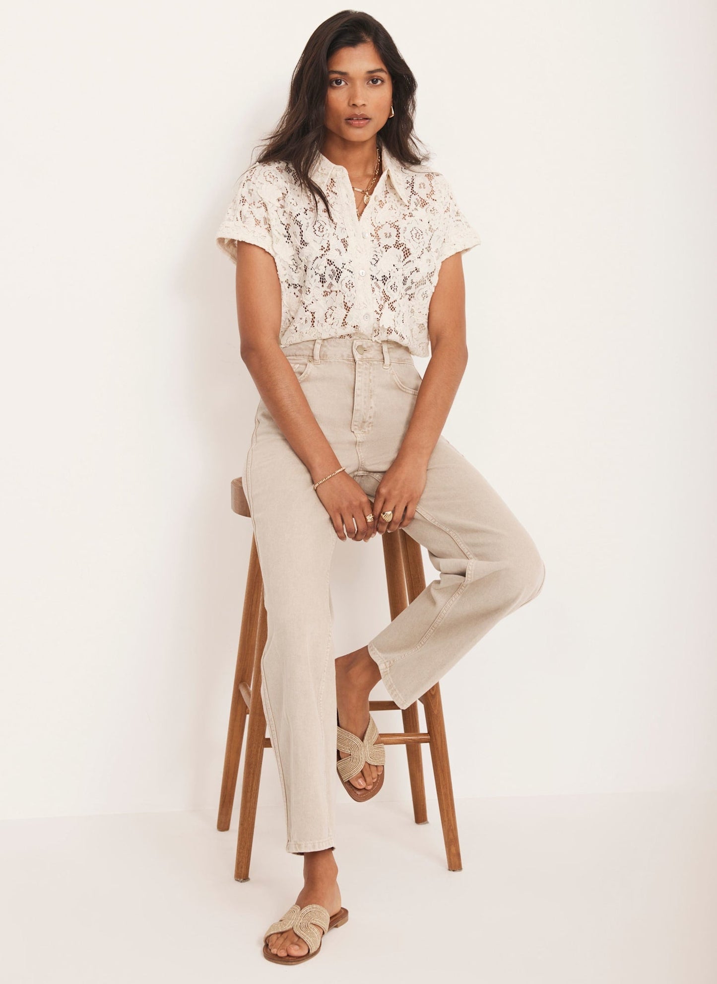 Cream Lace Shirt