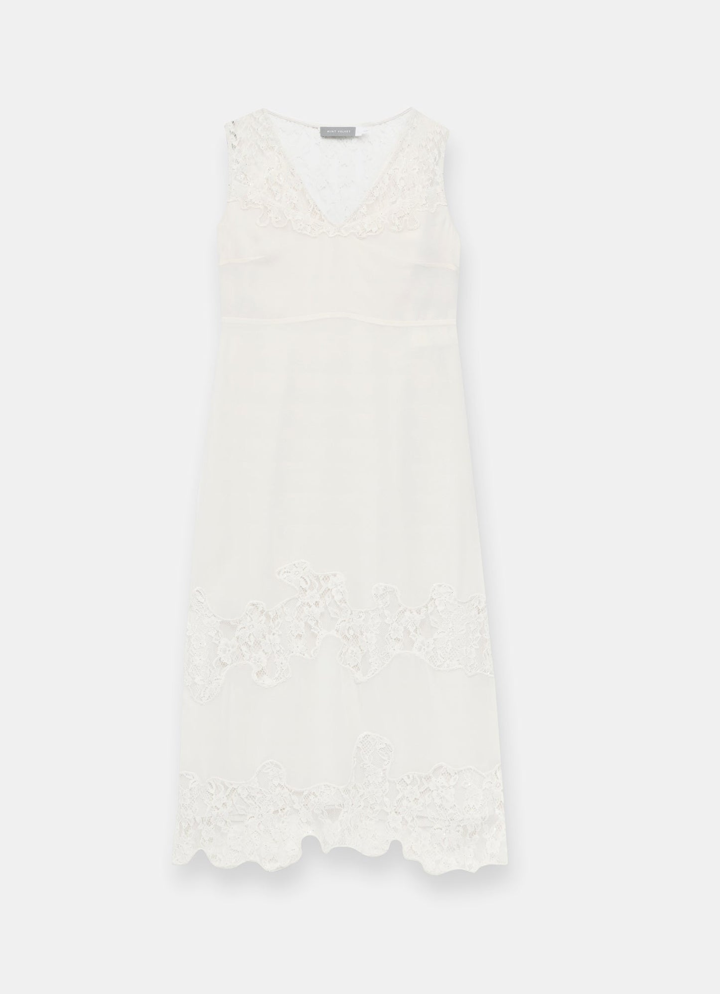 Cream Lace Midi Slip Dress