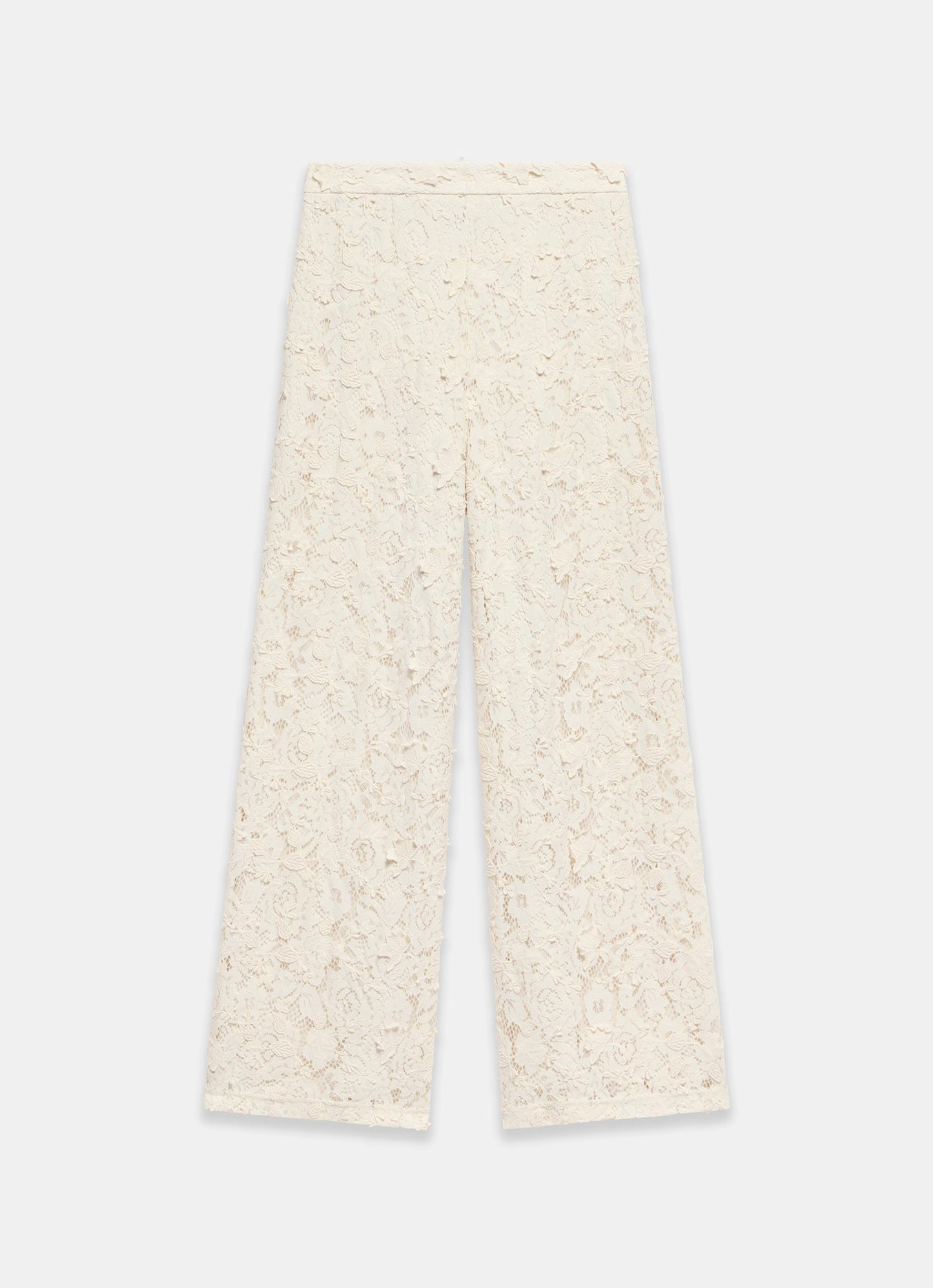 Cream Lace Wide Trousers