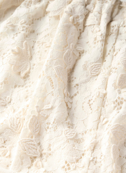 Cream Lace Wide Trousers
