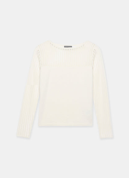 Cream Sheer Knit Top