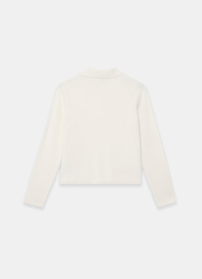 Cream Cotton Blend Collar Cardigan