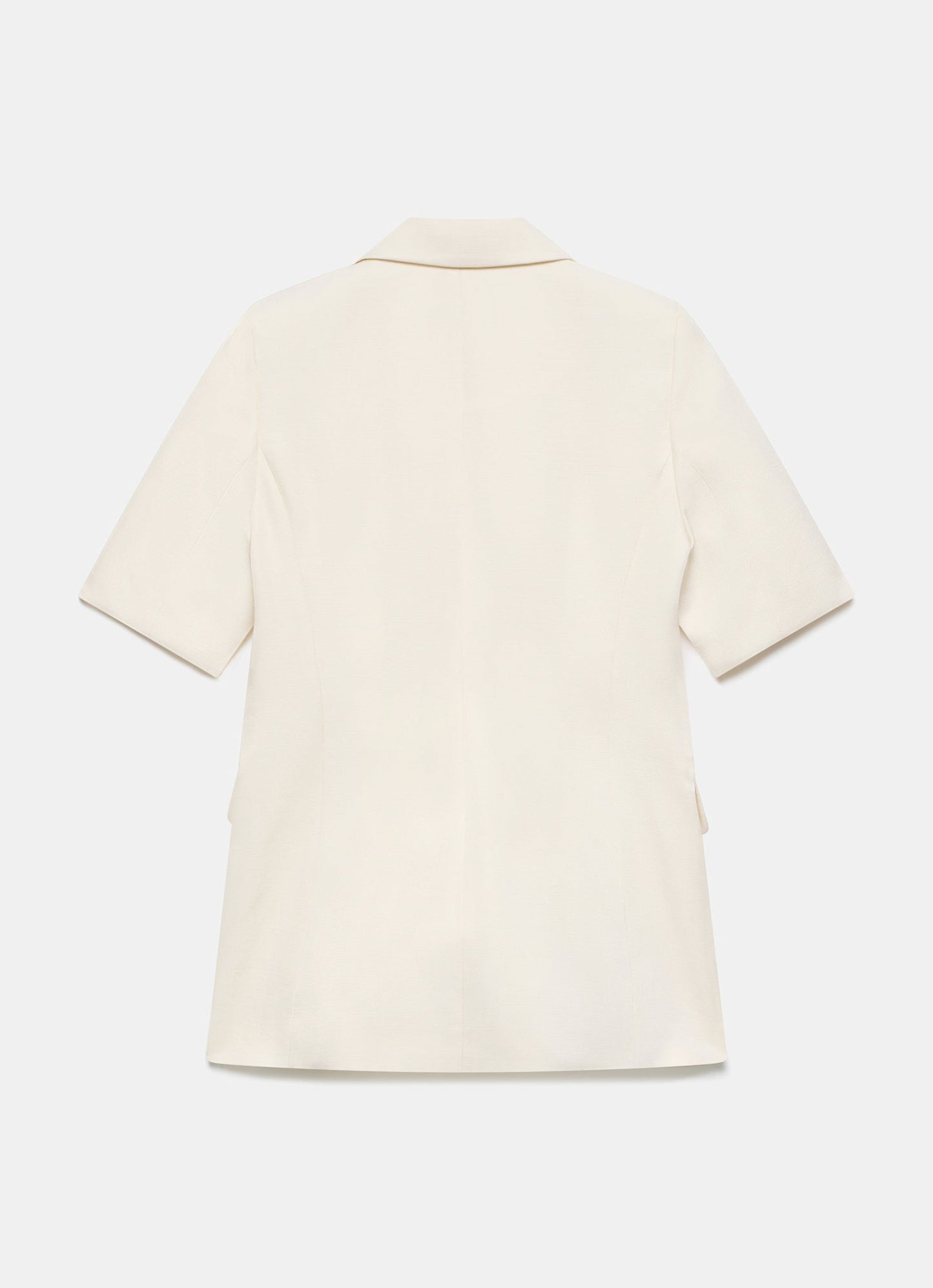 Cream Short Sleeve Longline Blazer