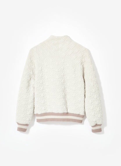 Cream Star Quilted Bomber Jacket