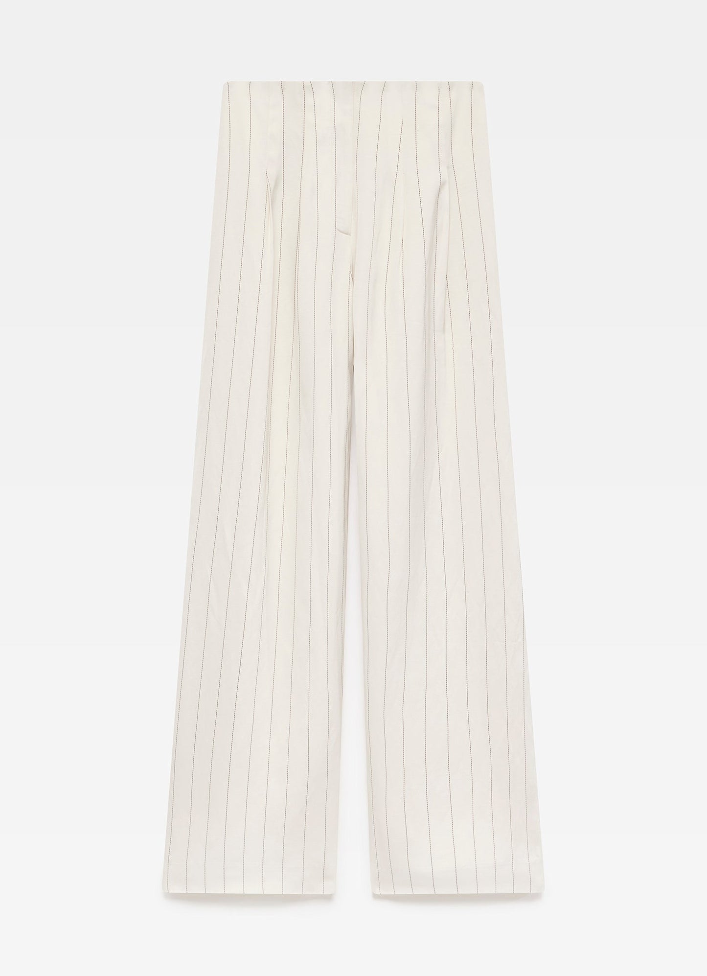 Cream Pinstripe Wide Leg Trousers