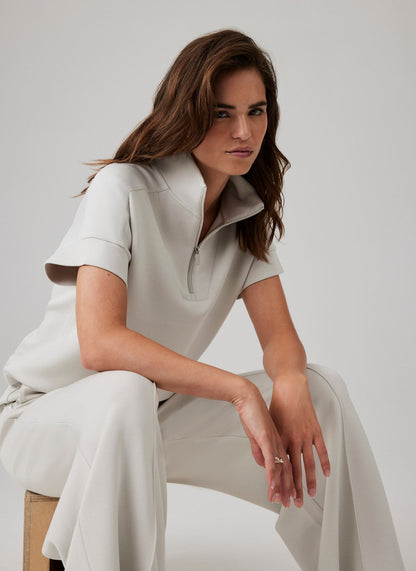 Cream Super Soft Short Sleeve Sweatshirt