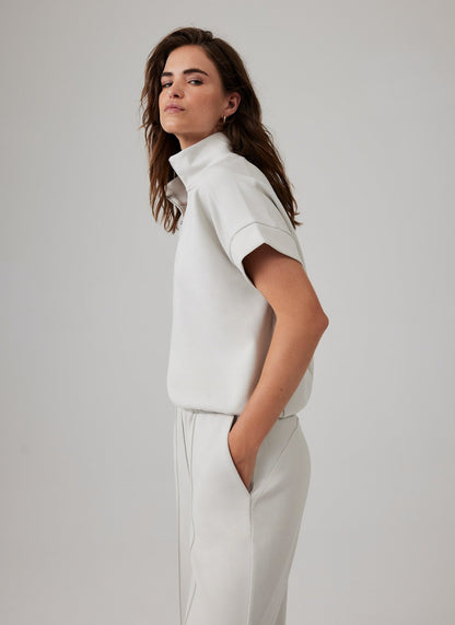 Cream Super Soft Short Sleeve Sweatshirt