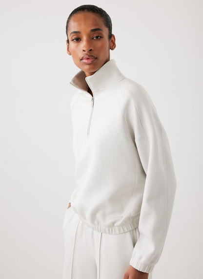 Cream Super Soft Zip Detail Sweatshirt