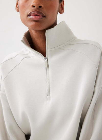 Cream Super Soft Zip Detail Sweatshirt
