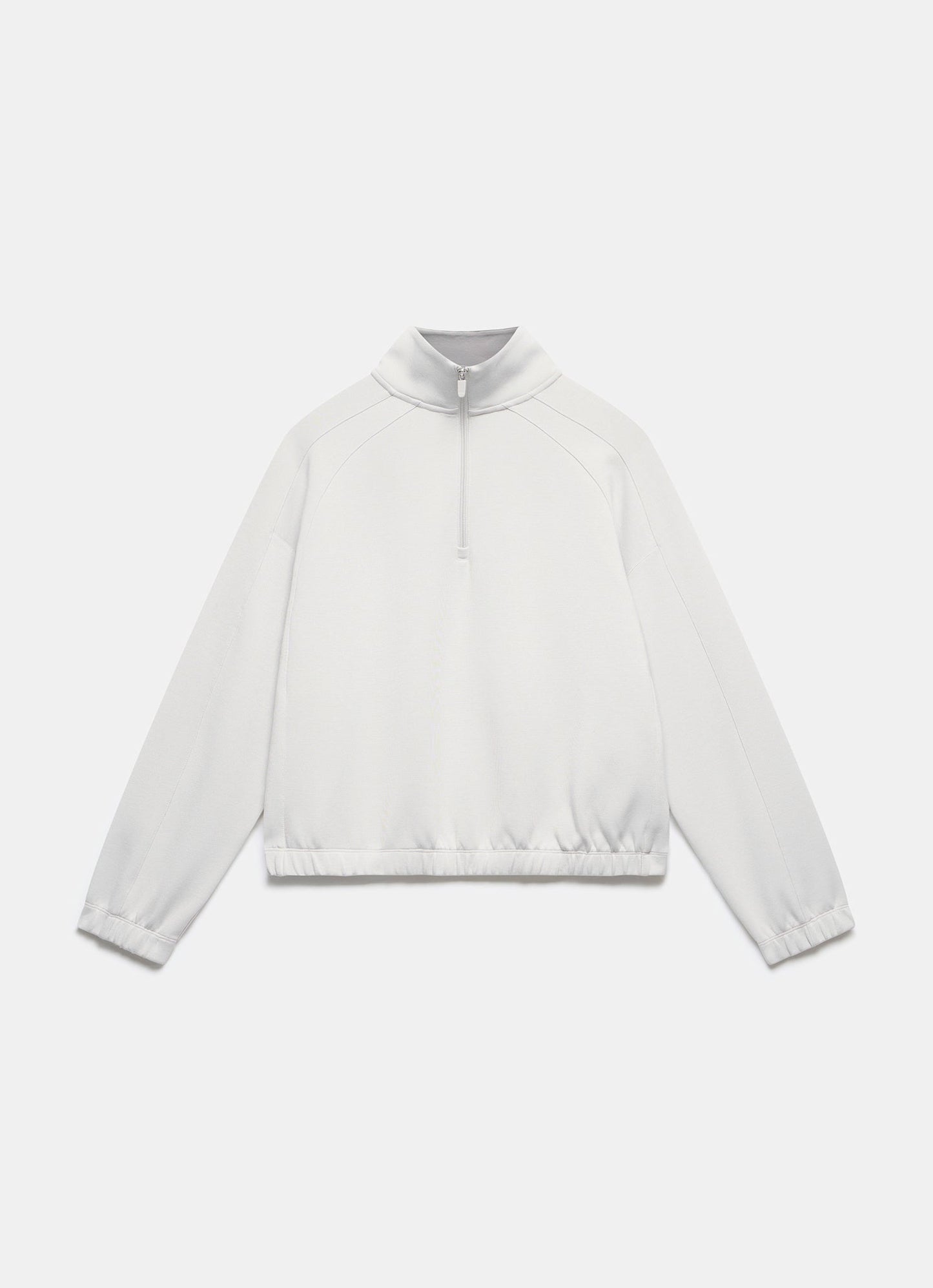 Cream Super Soft Zip Detail Sweatshirt