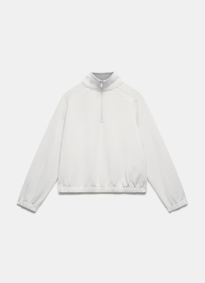 Cream Super Soft Zip Detail Sweatshirt