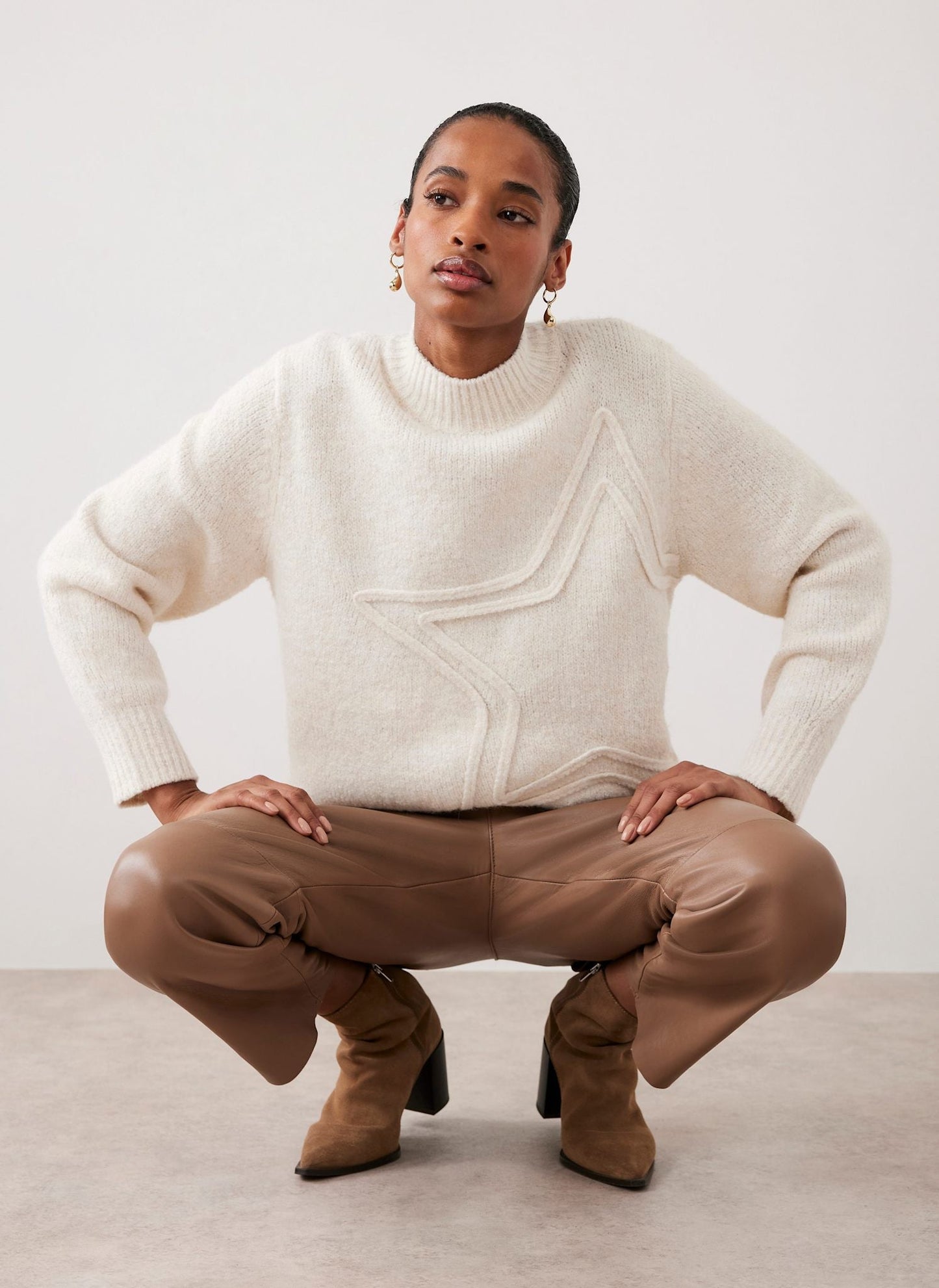 Cream Star Knit Jumper