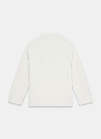 White Cotton Blend Knit Jumper