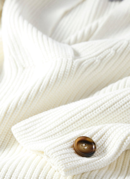 White Cotton Blend Knit Jumper