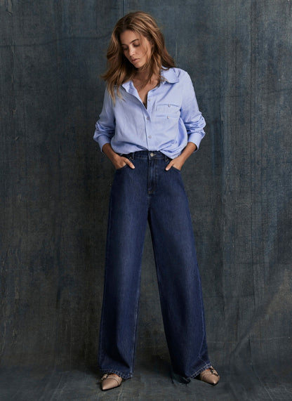 Dark Indigo Super Soft Wide Leg Jeans