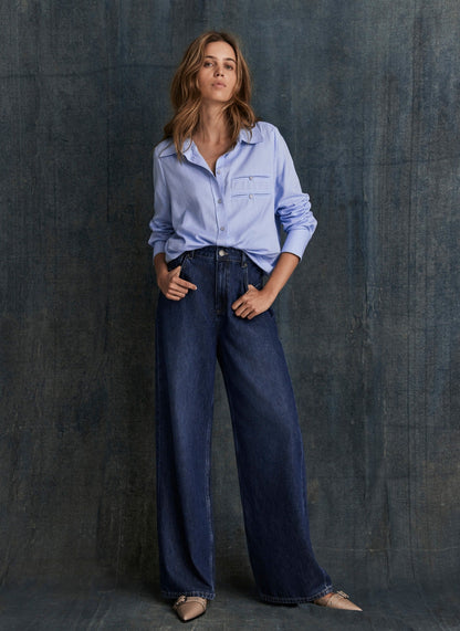 Dark Indigo Super Soft Wide Leg Jeans