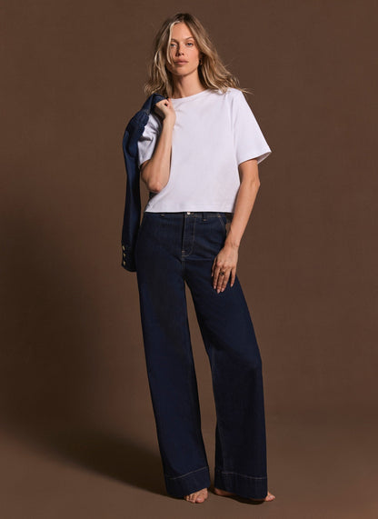Dark Indigo Tailored Wide Jeans