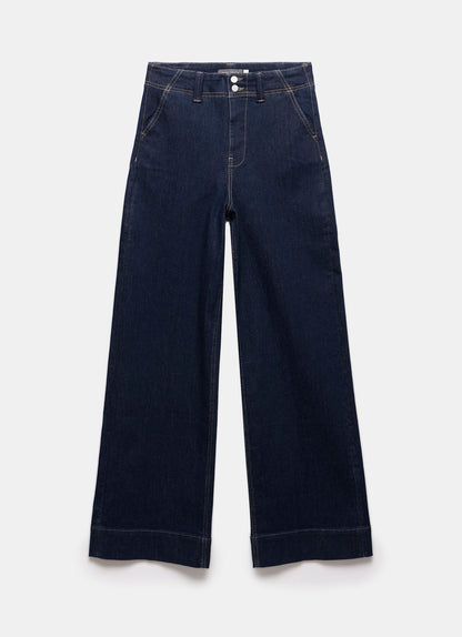 Dark Indigo Tailored Wide Jeans