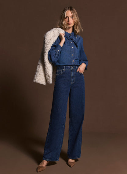 Dark Indigo Workable Wide Jeans