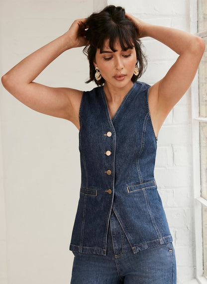 Indigo Denim Waistcoat
