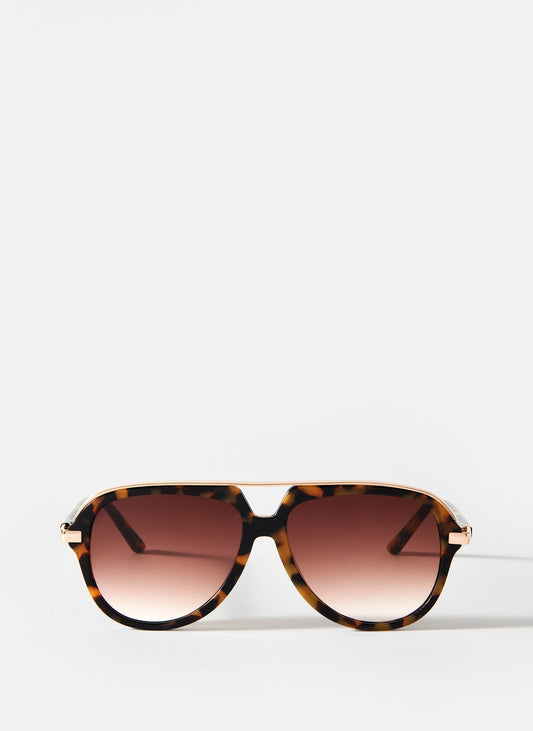 Brown Tortoiseshell Aviator Sunglasses