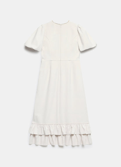 Cream Diamante Trim Midi Dress