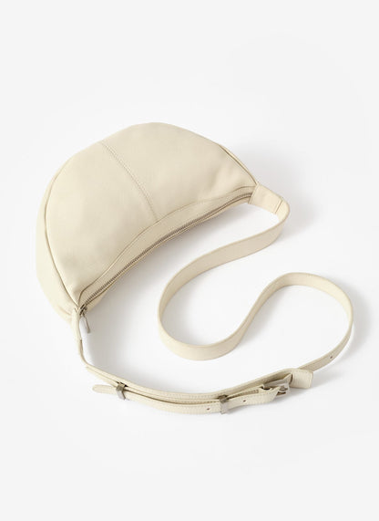 Dolly White Leather Scoop Sling Bag