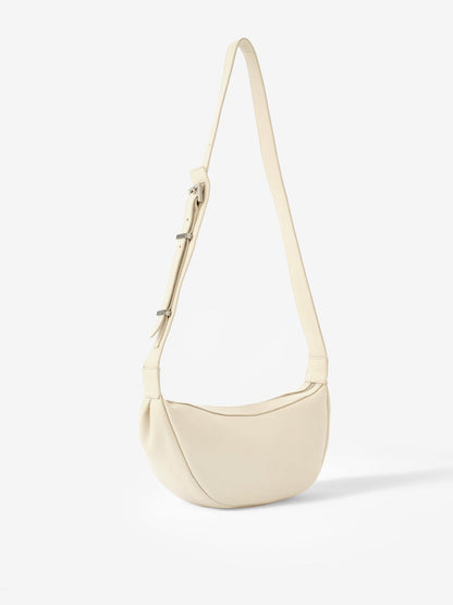 Dolly White Leather Scoop Sling Bag