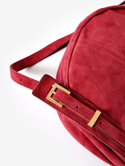 Dolly Red Suede Scoop Sling Bag