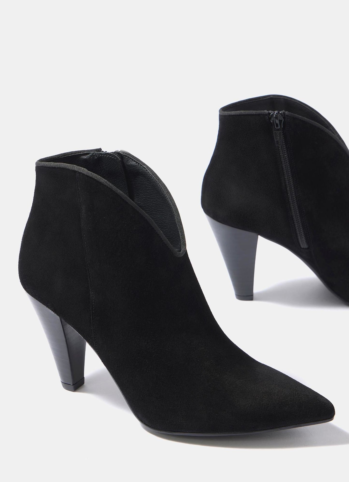 Finny Black Suede Ankle Boots