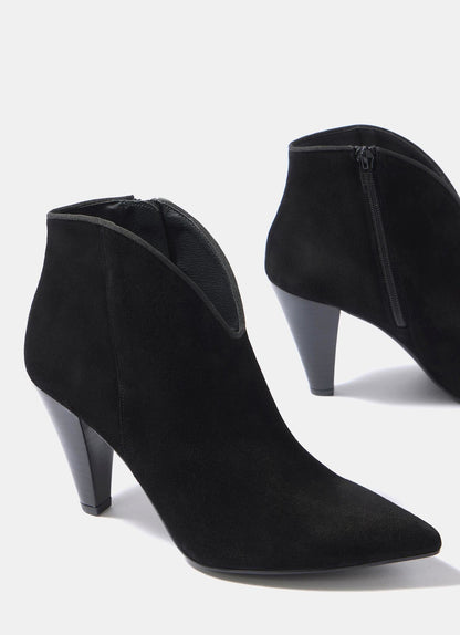 Finny Black Suede Ankle Boots