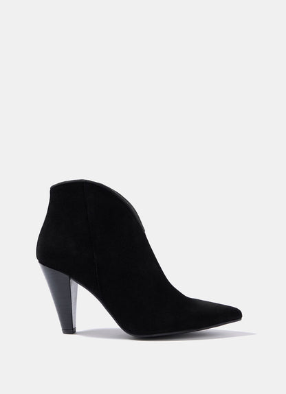 Finny Black Suede Ankle Boots