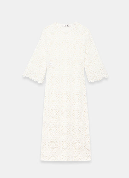 White Crochet Beach Cover Up Dress