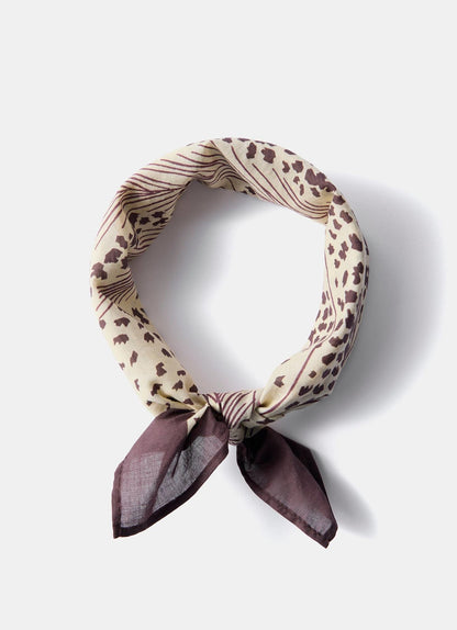 Floral Print Cotton Square Neck Scarf